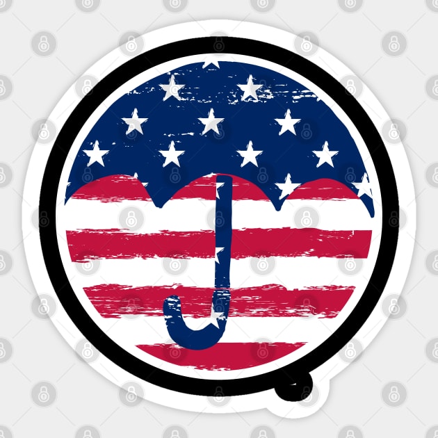 umbrella academy - american flag Sticker by gochiii